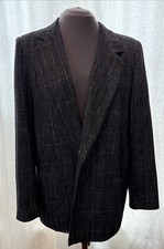 VINTAGE FERNCROFT BLAZER BLACK W RAINBOW FLECK SZ 16 MADE IN USA PLUM LINING