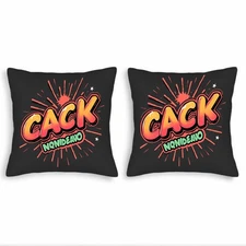 Set of 2 Decorative Throw Pillow Covers 18x18in - Bold Black Design 