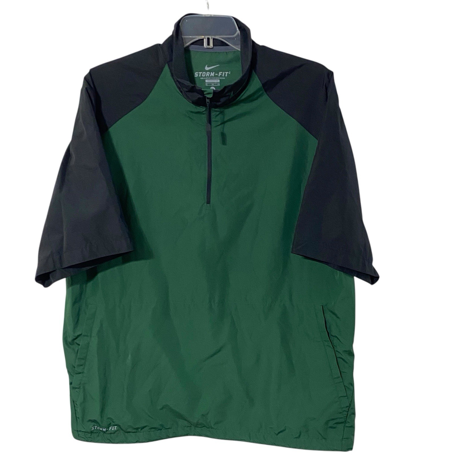 Nike Golf Jacket GREEN Storm-Fit 1/4 Zip Short Sleeve Windbreaker Mens Size XL