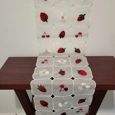 Thin mesh embroidered table runner - About 68" x 14"