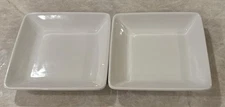 2 Pampered Chef Simple Additions 7 1/4" White Square Plates Discontinued