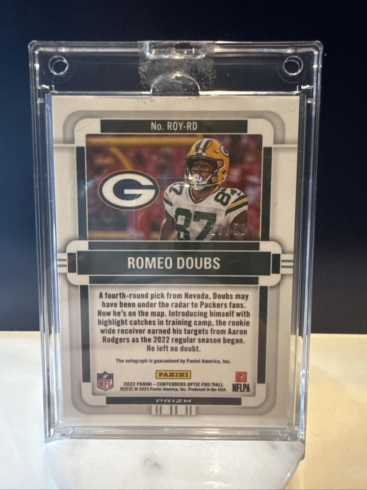 2022 Panini Optic Contenders Romeo Doubs Rookie Card Auto /50 - Image 2 of 2
