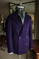 Double Breasted Mens Suits Jacket Casual Cashmere Peak Lapel Winter Outdoor Coat