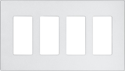 Eaton 9524SG ASPIRE Screwless Wallplate, 4-Gang, Silver Granite