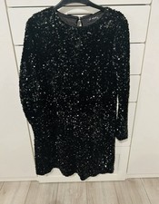 Et Vous Black Sequin Mini Midi Dress UK Size 10