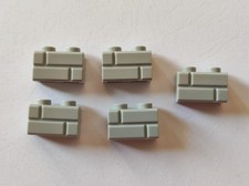 LEGO - Lot 5 briques Mur maçonné Gris Clair 98283  *NEUF*