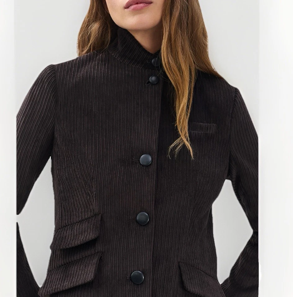 Blazer de pana RAG & BONE Slade para mujer talla 8 marrón nuevo con etiquetas $598 Equestrian Academia Foto 2 de 4