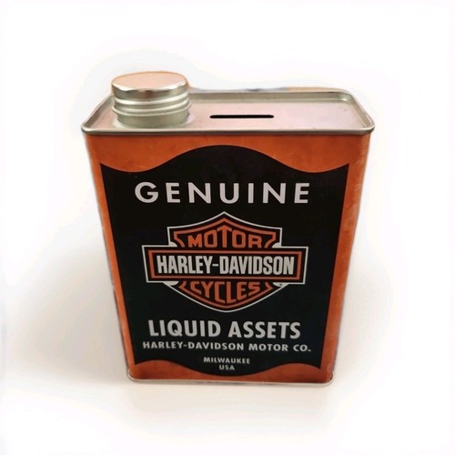 Harley-Davidson Liquid Assets Blechbank mit abnehmbarem Deckel - Schwarz/Orange Punze