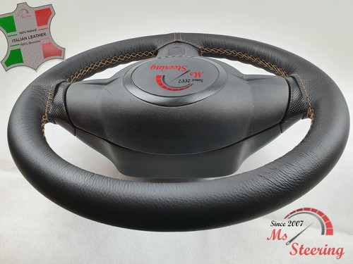 FOR ROVER 75 98-05 BLACK LEATHER STEERING WHEEL COVER, BEIGE 2 STIT - Picture 12 of 12