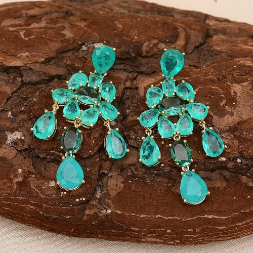 A+ Grade Natural Phantom Stone Green Quartz Earrings Handmade For Lady - Picture 7 of 10
