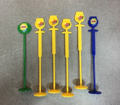 6 OFFICIAL YELLOW GREEN BLUE PVC DRINK BOILERS THE LIPTON ICE TEA RARE