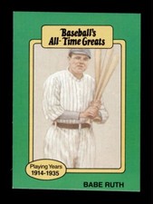 1987 HYGRADE BASEBALL ALL-TIME GREATS BABE RUTH NEW YORK YANKEES HOF