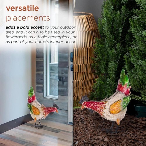 Alpine Corporation Garden Statue 21" Indoor/Outdoor Metal Pecking Hen Multicolor - Picture 5 of 8