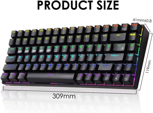 Wired/Wireless Bluetooth Dual-mode Gaming Keyboard 60% Mechanical Rechargeable - Picture 7 of 10
