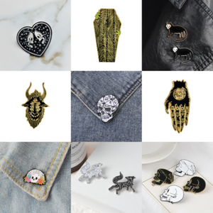 Pin-Brooches-Skull-Backpack-Badges-Hard-enamel-lapel-Hat-Bag-Punk-Goth-Jeans