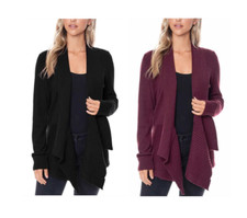 Fever Waterfall Ladies' Cozy Long Sleeves Cardigan Open Front Sweater