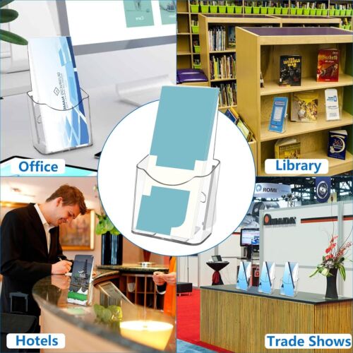 10 Pack Acrylic Brochure Holder,4 X 7.9 Inches Plastic Flyer Display Stand,Clear - Picture 4 of 4