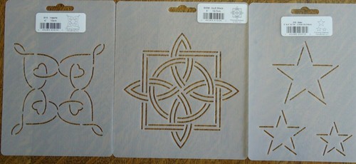 Stencil Quilting set of 3 embroidery Hearts Quilt Block Stars crafts zemtangle