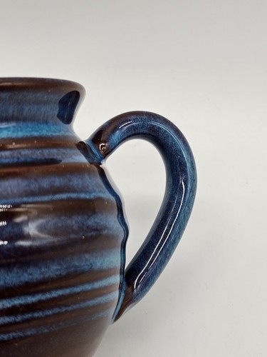 Art Pottery Creamer Blue And Brown Glaze Handmade - Picture 11 of 12