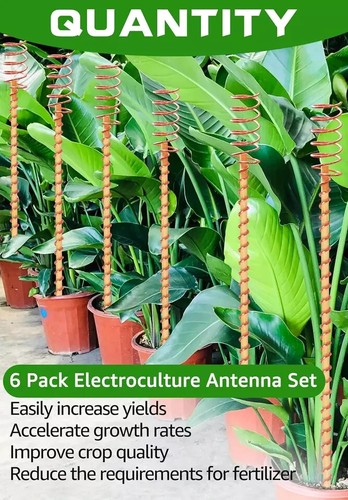 Pack 13" Electroculture Copper Gardening Antenna, Copper Garden Stakes, Copper - Picture 3 of 3