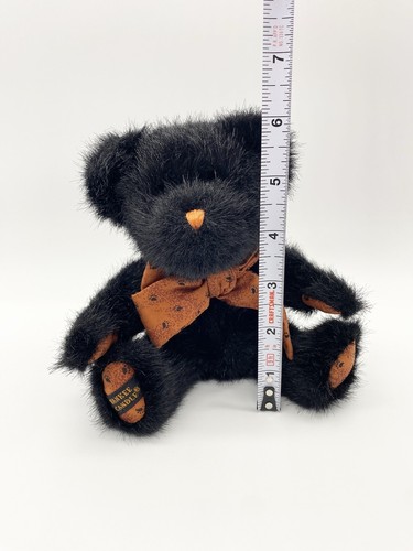 Boyds Bears nero snodato con stampa zampa arancione fiocco orso candela yankee 8,5" - Foto 2 di 8