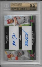 2012 Topps Chrome /10 MIKE TROUT Dual Auto Refractor BGS 9.5 GEM MINT - Angels