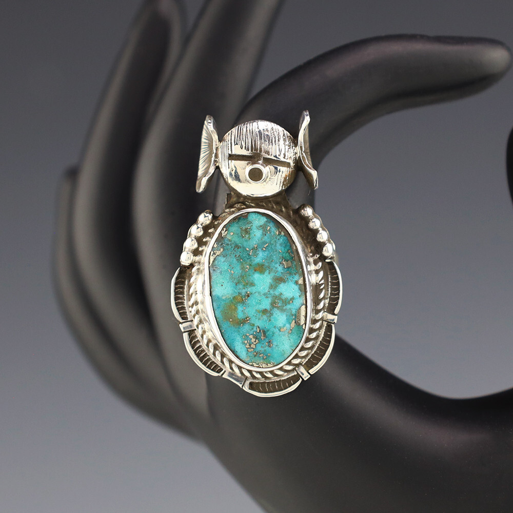 NATIVE AMERICAN NAVAJO STERLING SILVER & TURQUOISE RING BY BENNIE 