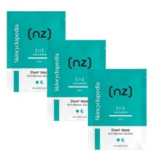 Skincyclopedia Sheet Mask Niacinamide Set, Zinc, Anti-Blemish Wrinkle. 3Pack