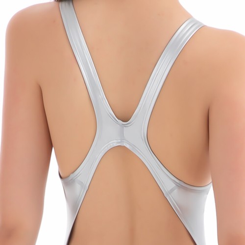 Damen PU Leather Einteiler Bademode Hohe Taille Ärmellos Sports Tights Leotards - Picture 22 of 26