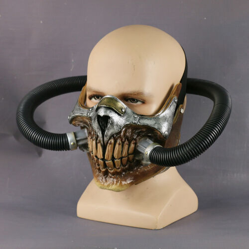 Mad Max Mask Cosplay Immortal Joe Half Face Mask PVC Halloween Handmade Props - Picture 2 of 9