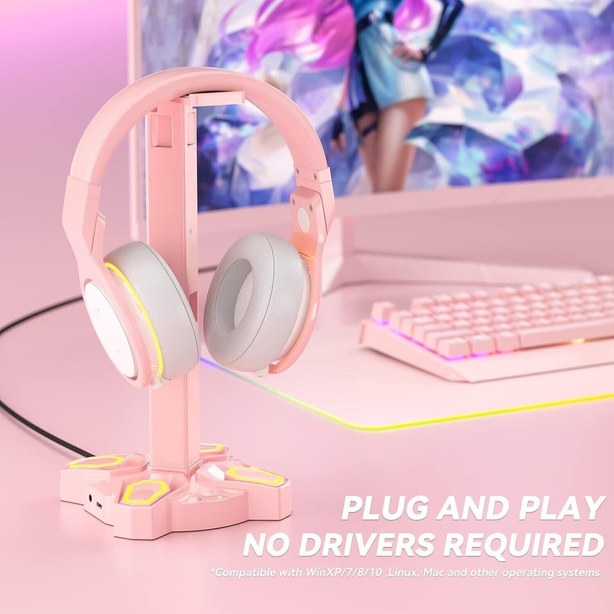 KDD Supporto Cuffie Gaming Con 9 Modalità Di Illuminazione - 9