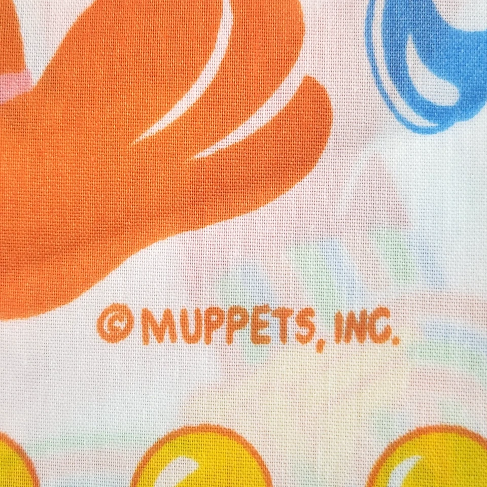 Sábana bajera de tela vintage de Plaza Sésamo remanente de teatro de los años 80 JCpenney Foto 2 de 4