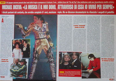 Italy Clipping Cutout 2019 MICHAEL JACKSON music is my gift 2 PAGES