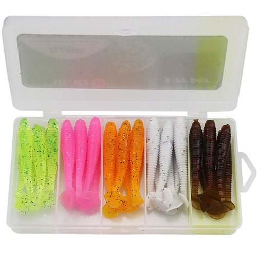 30Pcs Soft Plastic Fishing Lure Lot 3" Ribbed Swimbaits Paddle Tail Bass Walleye eBay