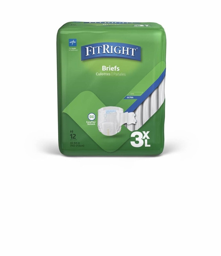 Medline FitRight Bariatric Brief Max 3XL 48Ct