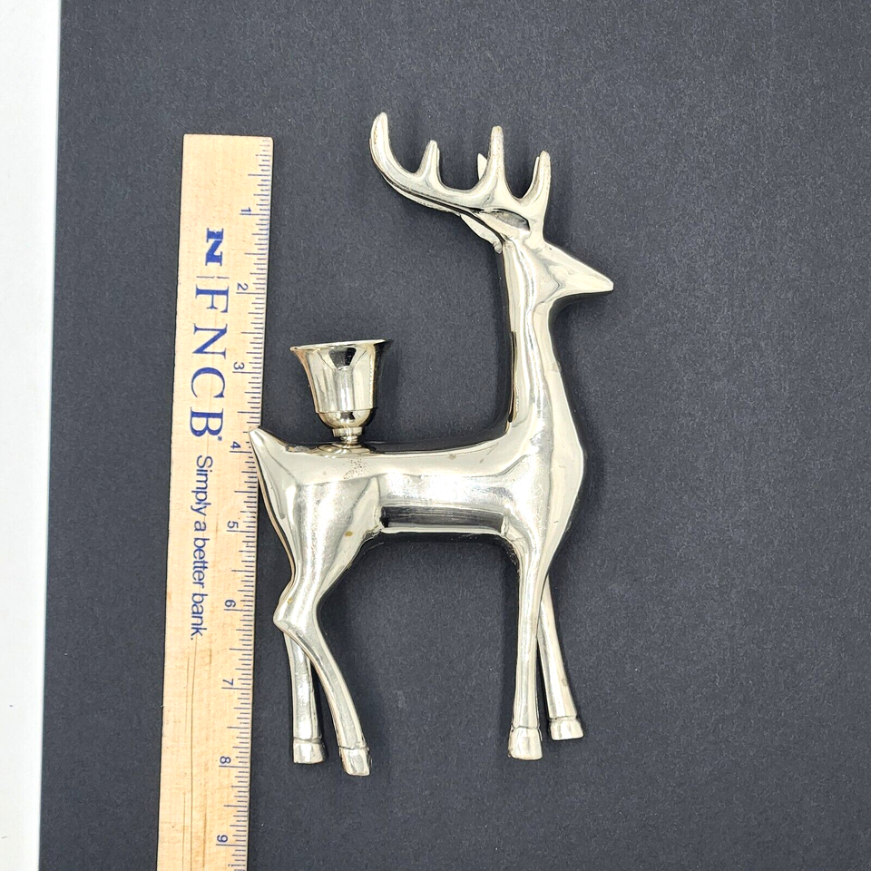 Pottery Barn Reindeer Candle Holder Vintage Holiday Seasonal Stag 8" eBay