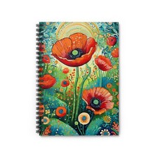 Floral Notebook Gift Poppy Spiral Notebook Journal Lined