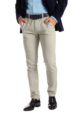 Men's Stretch Dress Pants Slim Fit Skinny Chino Pants