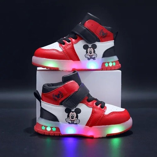 Scarpe LED bambini Disney Topolino cartone animato Minnie Topolino ragazzo ragazza - Foto 7 di 9