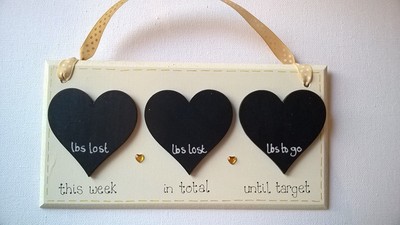 HANDMADE SHABBY CHIC WEIGHT LOSS COUNTDOWN CHART SIGN PLAQUE SLIMMING WORLD DIET