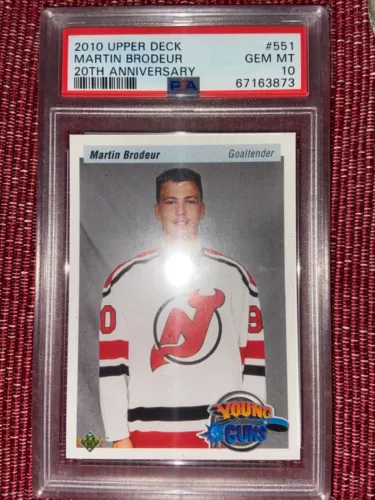 2010-11 Upper Deck 20 Anniversary Young Guns  Martin Brodeur PSA 10 GEM LOW POP
