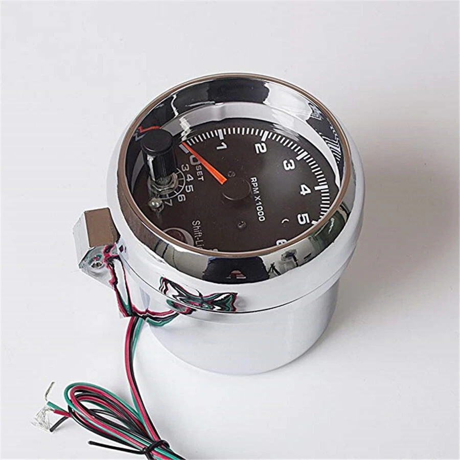 3.75" Car Tachometer Gauge 7 LED Colors Adjustable 0-8000 RPM Shift-Light - Image 2 of 4