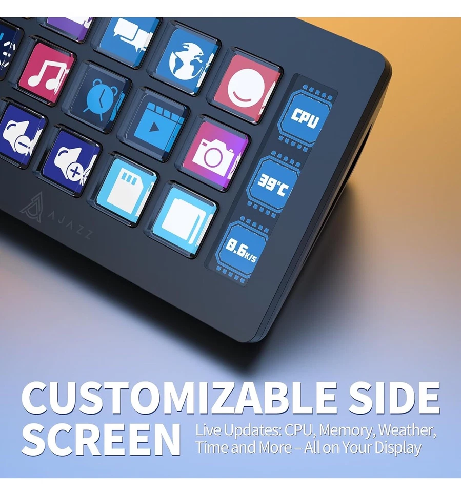 AJAZZ AKP153 Streaming Studio Controller Keypad Type-c Wired with 15 Macro LCD - Image 3 of 4