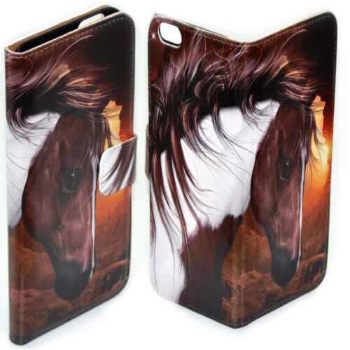 For Apple iPhone Series - Horse Print Flip Wallet Leather Phone Case Cover #1 - Picture 7 of 13