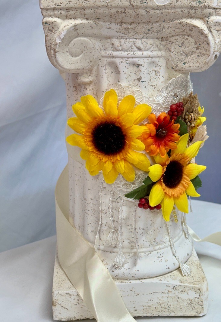 Maternity belt Bump Sash, Photoshoot, Ylw Sunflwrs, Berries, 6'8" length, burlap