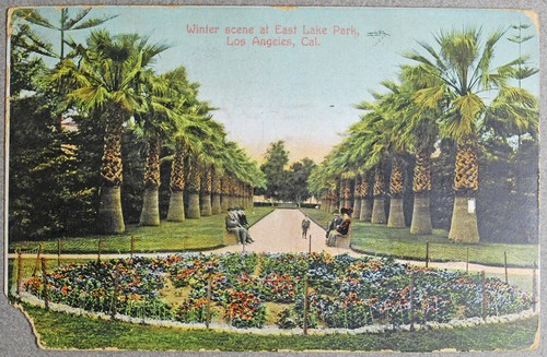 1907 East Lake Park Los Angeles Postcard 1903 Washington Red 2 Cent Stamp - Picture 2 of 3
