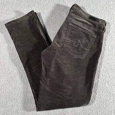 AG Adriano Goldschmied Stevie Slim Straight Brown Corduroy Pants Womens 28x27