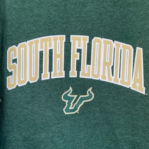 South Florida Bulls Long Sleeve Sweat Shirt Adult Medium 38/40 Green