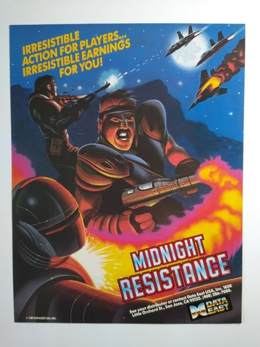 Midnight Resistance Arcade Flyer Original Video Game 1989 Vintage Retro Artwork - Picture 4 of 4