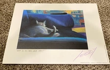 Jeff Leedy Cat Art Signed